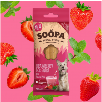 Soopa Zahnpflege Erdbeer-Hunde-Quiri-Sticks (4 Sticks)